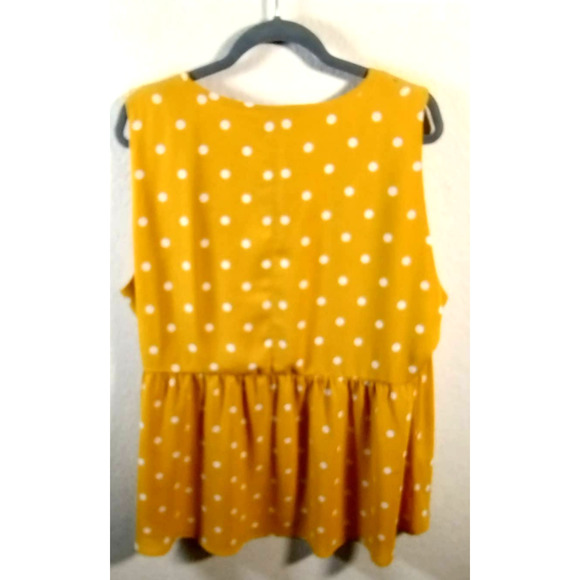 Layne Bryant Spring, Summer Sleeveless Polka-Dot Shirt, Size 18, Yellow - Picture 6 of 6